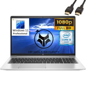 hp 2023 probook 450 g9 15.6" fhd business laptop, 12th gen intel 10-core i5-1235u (beat i7-1195g7), 64gb ddr4 ram, 2tb pcie ssd, wifi 6, bt 5.2, wolf pro security, windows 11 pro, broag hdmi cable