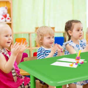 Ripeng 24" W x 47" L Rectangular Plastic Height Adjustable Activity Table with Large Dry Erase Table Top for Classrooms Toddler Furniture for Daycare, Daycare, Homes, Cornflower, etc (Green,1 Pcs)