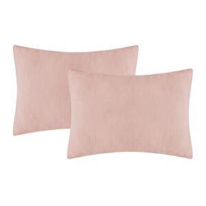 dormlony organic cotton muslin mini pillowcases with envelope design,2 pack ultra breathable kids toddler pillowcases for boys and girls- 13 x 18 inches (coral)