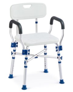 zler shower chair with arms and back 500lbs, heavy duty shower seat for inside shower, medical adjustable bath seat for bathtub, anti-slip shower stool for elderly handicap & bariatric