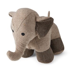 elements 10.63x11.42x8.07 inch brown tweed elephant weighted fabric door stopper