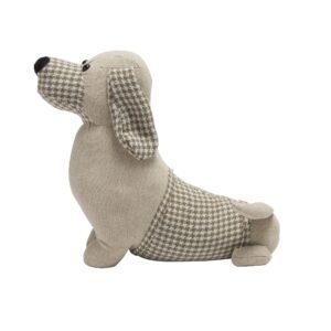 Elements 12.6x4.72x8.27 Inch Brown Plaid Dachshund Weighted Fabric Door Stopper