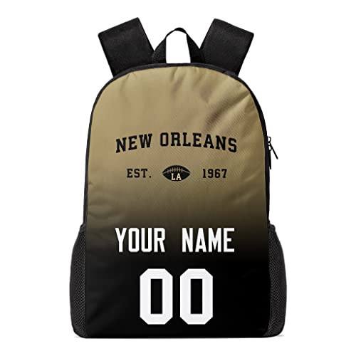 New Orleans Custom Backpack High Capacity,Laptop Bag Travel Bag,Add Personalized Name And Number£¬Gifts For Football Fans