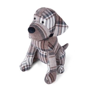 elements 6.69x6.29x11.02 inch grey plaid dog weighted fabric door stopper