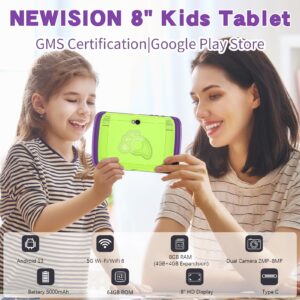 Android Tablet 8 inch, Android 13 Tablet, 8GB(4+4GB Expand) RAM 64GB ROM, 1TB Expand Android Tablet with Dual Camera, WiFi, Bluetooth, 5000mAh, Google GMS Certified Tablet with Case(Green)