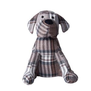 elements 7.09x9.06x10.43 inch brown plaid dog weighted fabric door stopper