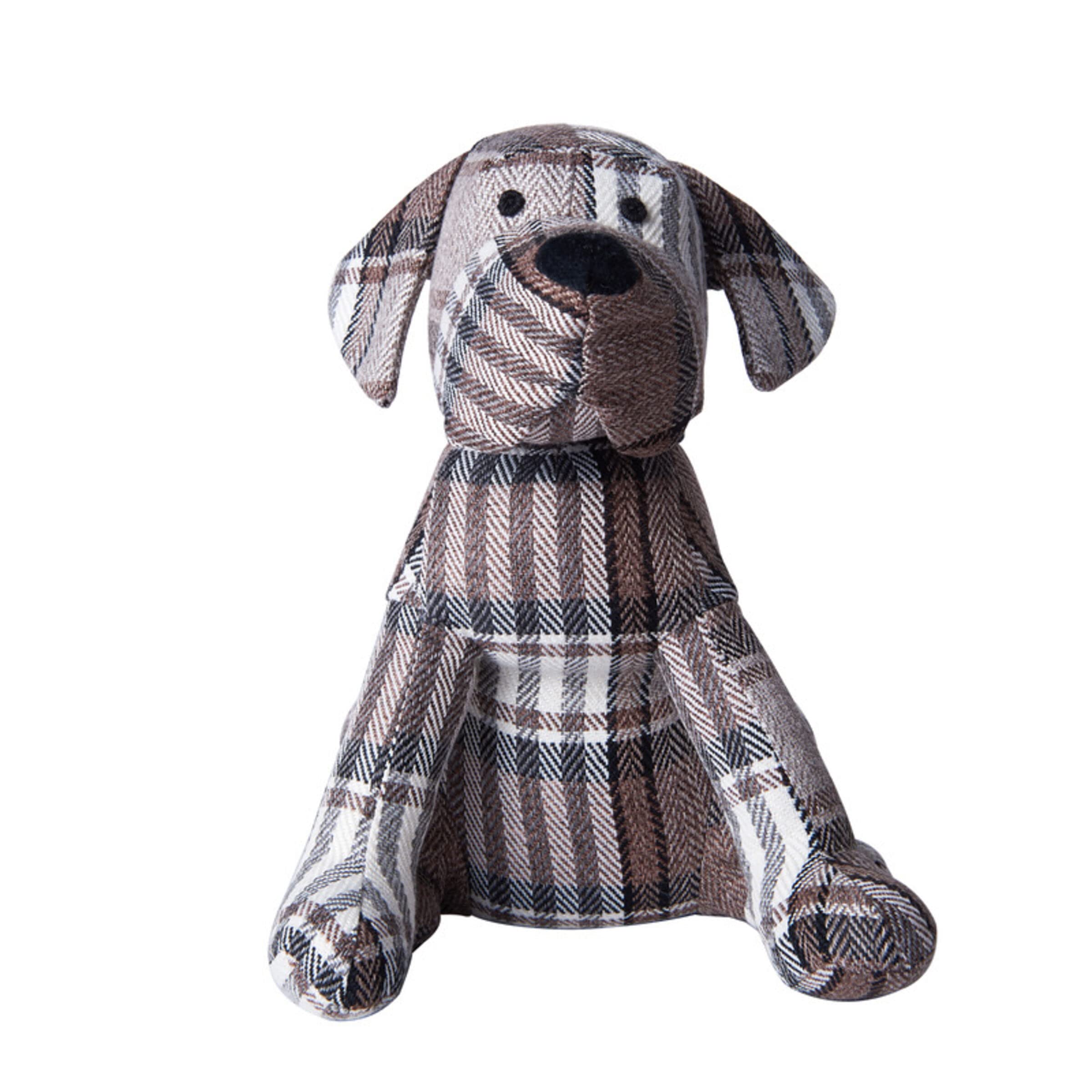 Elements 7.09x9.06x10.43 Inch Brown Plaid Dog Weighted Fabric Door Stopper