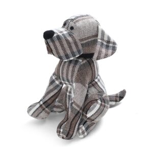 Elements 7.09x9.06x10.43 Inch Brown Plaid Dog Weighted Fabric Door Stopper