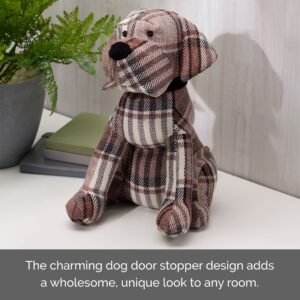 Elements 7.09x9.06x10.43 Inch Brown Plaid Dog Weighted Fabric Door Stopper