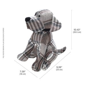 Elements 7.09x9.06x10.43 Inch Brown Plaid Dog Weighted Fabric Door Stopper