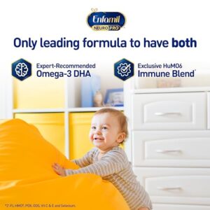 Enfamil NeuroPro Baby Formula, Milk-Based Infant Nutrition, MFGM* 5-Year Benefit, Expert-Recommended Brain-Building Omega-3 DHA, Exclusive HuMO6 Immune Blend, Non-GMO, 124.2 oz​