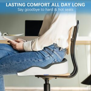 Thicked Seat Cushion for Office Chair - Memory Foam Chair Cushions for Strong Support and Comfort for All-Day Sitting, Relieves Butt Orthopedic Sciatica Hip Coccyx Pain for Car Driving, Wheelchair