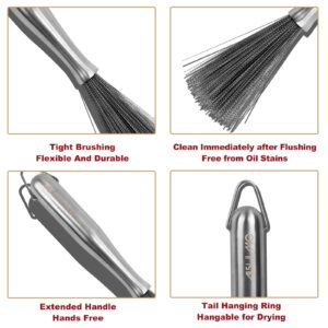 Aisijimo SUS304 Stainless Steel Cleaning Brush Scrub Brush for Kitchen Dishes Pots Pans Sink Cleaning