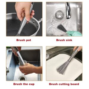 Aisijimo SUS304 Stainless Steel Cleaning Brush Scrub Brush for Kitchen Dishes Pots Pans Sink Cleaning