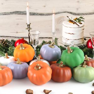 Artmag 16 Pcs Artificial Pumpkins Bulk Faux Harvest Pumpkins Fake Foam Pumpkin for Fall Autumn Halloween Home Thanksgiving Party Holiday Decor Displaying