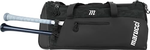 Marucci PRO Utility Duffel Bag V3, Baseball & Fastpitch, Black/Black Duck CAMO, 26" W x 13" D x 12" H