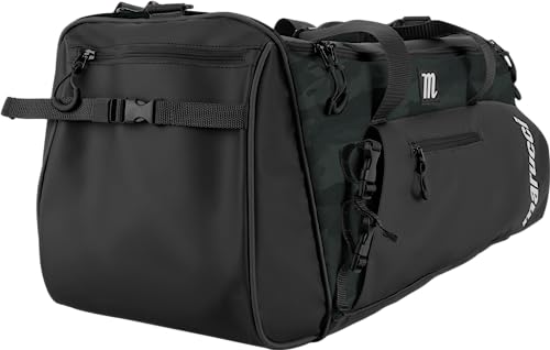 Marucci PRO Utility Duffel Bag V3, Baseball & Fastpitch, Black/Black Duck CAMO, 26" W x 13" D x 12" H