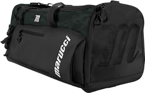 Marucci PRO Utility Duffel Bag V3, Baseball & Fastpitch, Black/Black Duck CAMO, 26" W x 13" D x 12" H