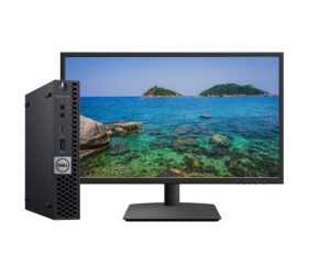 dell optiplex 7070 mff micro form factor desktop 9th gen intel core i7-9700t 8-cores processor, 16gb ddr4 ram, 256gb ssd, intel uhd graphics 630, windows 10 pro, with 24" lcd (renewed)