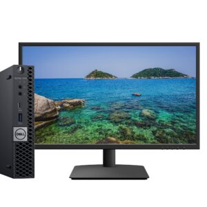 Dell Optiplex 7070 MFF Micro Form Factor Desktop 9th Gen Intel Core i7-9700T 8-Cores Processor, 16GB DDR4 RAM, 256GB SSD, Intel UHD Graphics 630, Windows 10 Pro, with 24" LCD (Renewed)