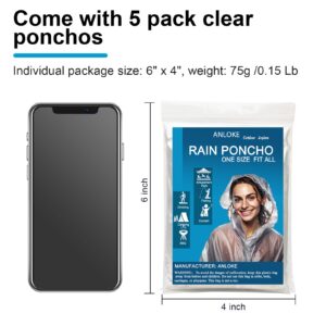 Disposable Rain Ponchos for Adults - Emergency Rain Ponchos Family Pack for Women and Men with Drawstring Hood