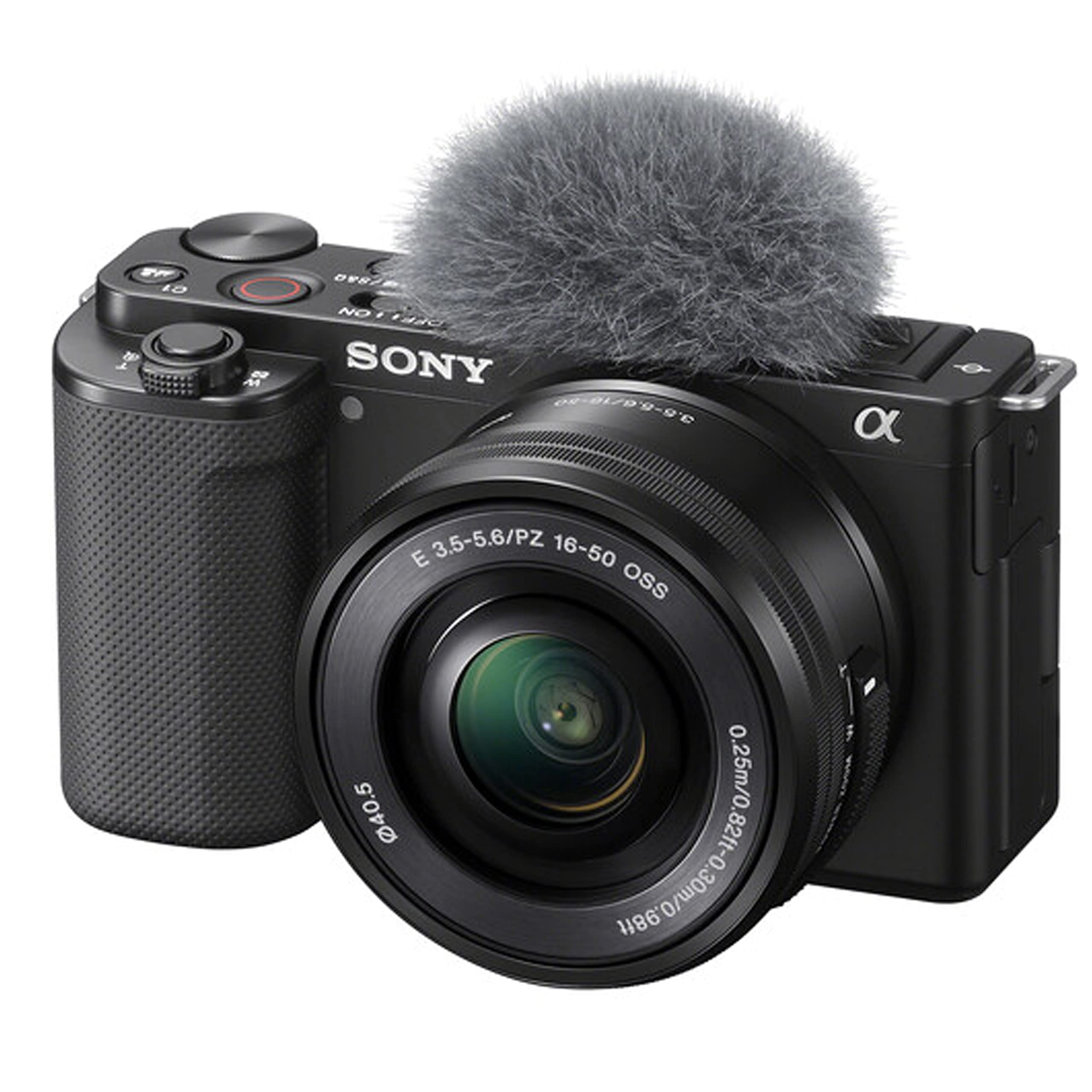 Sony ZV-E10 Mirrorless Camera with 16-50mm + 55-210mm Lenses, 128GB Memory,Microphone, 120LED Video Light, Tripod, Filters, Hood, Grip,Spare Battery & Charger, Software Kit -Deluxe Bundle