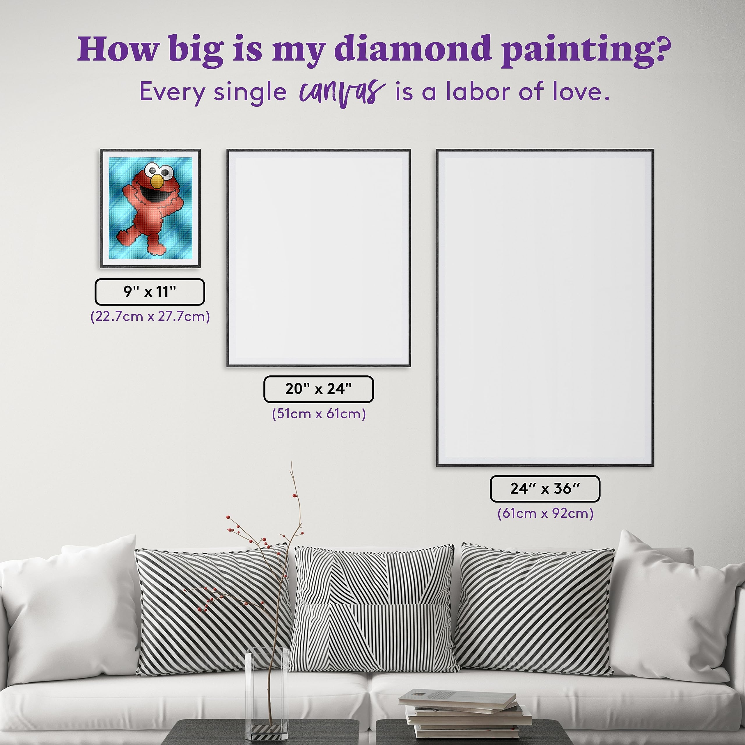 DIAMOND ART CLUB Sesame Street ELMO Canvas Diamond Painting Kit, Round 5D Diamond Art for Adults and All Ages, 9" x 11" (22.7 x 27.7 cm)