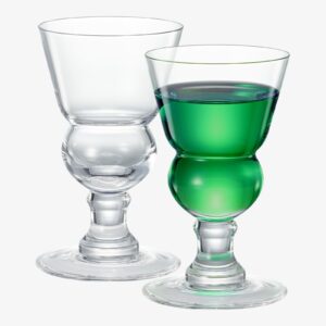 Vintage Crystal Absinthe Glasses | Set of 2 With Spoon | 7 oz Wine Savant - Stemmed Classic With Swiss Bubble Reservoir, Tasting, Nosing & Sipping, Absinthe, Sambuca, Raki, Pastis, Ouzo, Green Fairy