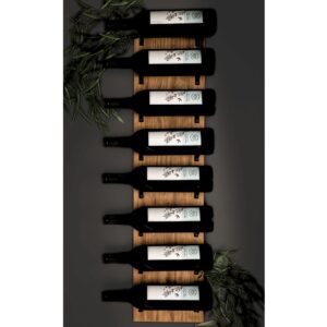 Blue River Goods Wine Rack Wall Mounted | 8 Bottle Storage | Wooden Wine Rack for Wall Wine Rack Display | Wall Mount Wine Rack with Black Brackets | Wall-Mounted Wine Racks | Wall Mounted Wine Racks