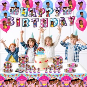 Gracies Corner Party Decorations, Theme Birthday Party Supplies Set Include Banner, Balloons, Cake Toppers and Cupcake Toppers for 1st 2nd Birthday Boy Girls Birthday Party Decor