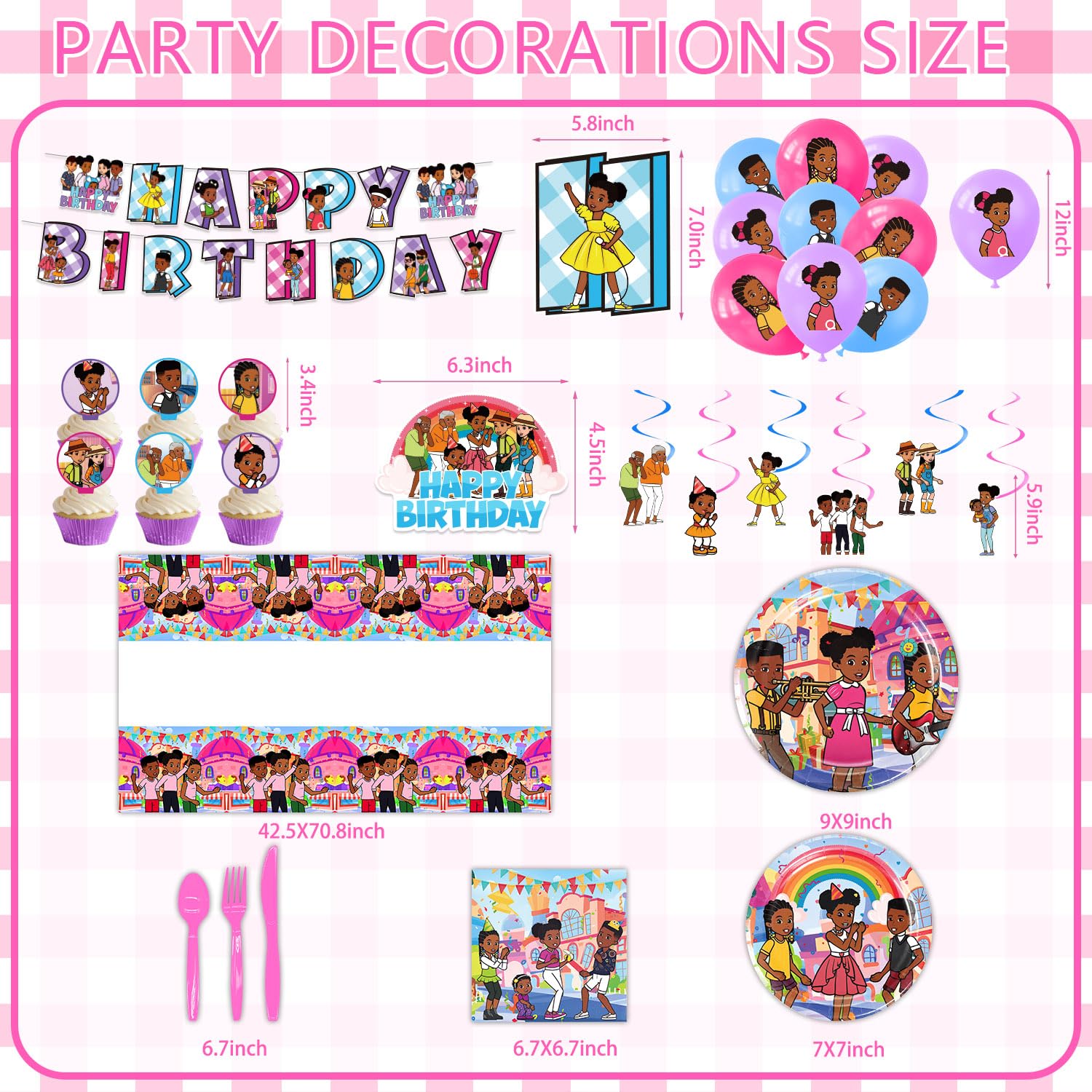 Gracies Corner Party Decorations, Theme Birthday Party Supplies Set Include Banner, Balloons, Cake Toppers and Cupcake Toppers for 1st 2nd Birthday Boy Girls Birthday Party Decor