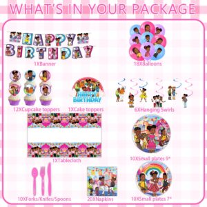 Gracies Corner Party Decorations, Theme Birthday Party Supplies Set Include Banner, Balloons, Cake Toppers and Cupcake Toppers for 1st 2nd Birthday Boy Girls Birthday Party Decor