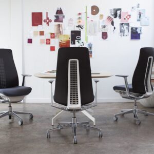 Haworth Fern Office Chair – Ergonomic and Stylish Desk Chair with Breathable Mesh Finish - with Lumbar Support (Coal)