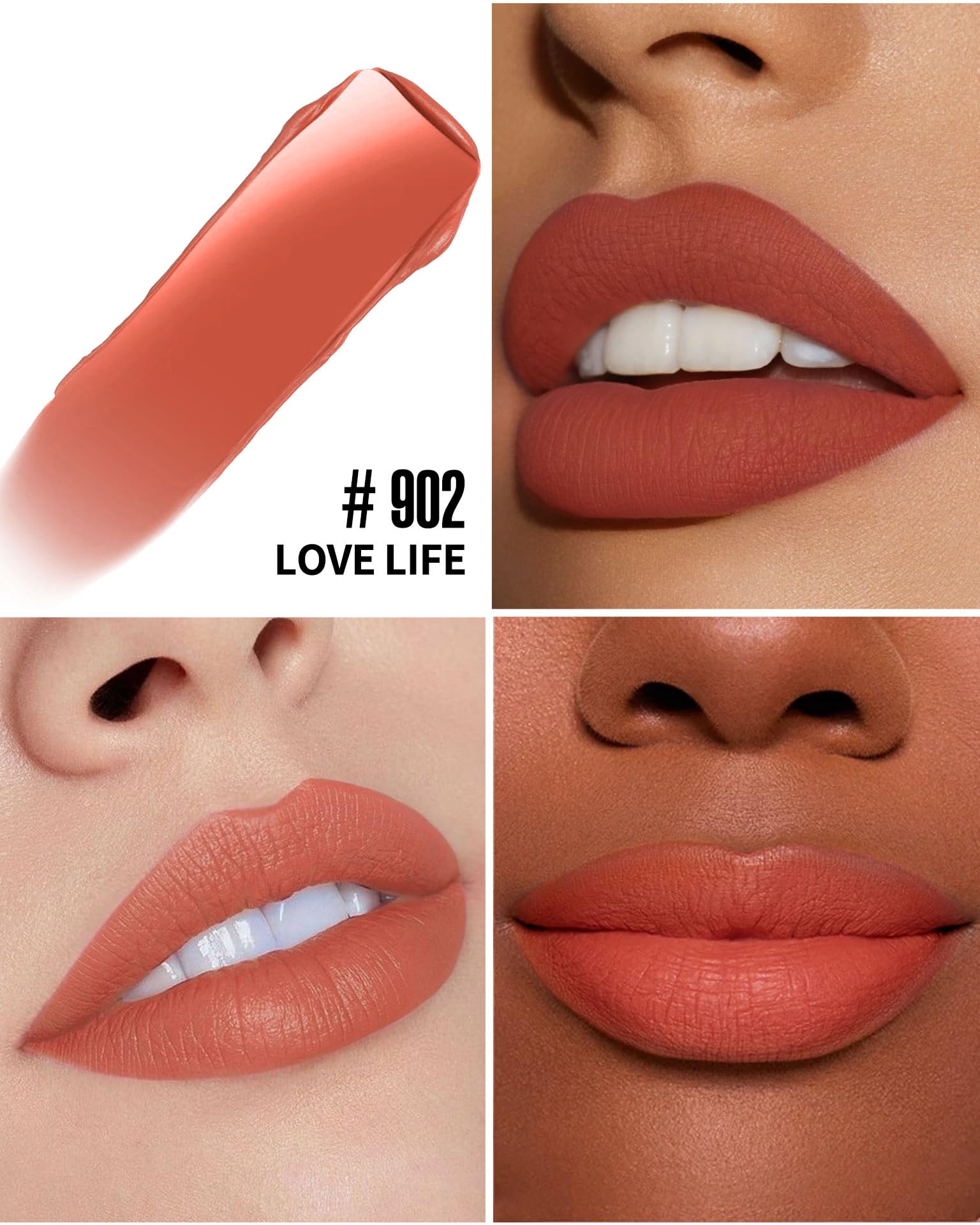 HANLADY Red Lipstick Matte, Pink Liquid Lipstick Long Lasting for Women, Smudgeproof Nude Lipsticks Color Stay Lip Stain No Transfer No Smear, Vegan & Cruelty-Free (902 Love Life)