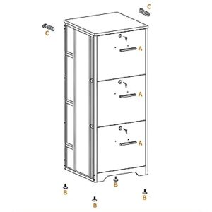 AODK File Cabinet Fully Assembled Filing Cabinet for Home Office, Small File Cabinets with Lock, Office Storage Cabinet 3 Drawer for Legal/Letter/A4 File, White