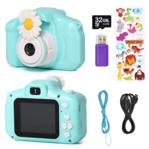 kids camera, christmas birthday gifts for boys age 3-9, hd digital video cameras for toddler, portable toy for 3 4 5 6 7 8 year old boy with 32gb sd card (green)