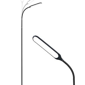 sympa LED Floor Lamp, Super Bright Dimmable LED Lamps for Living Room, Standing Lamp with Adjustable Gooseneck, Touch Control, Stable Base Floor Lamps for Bedroom Office (Black)