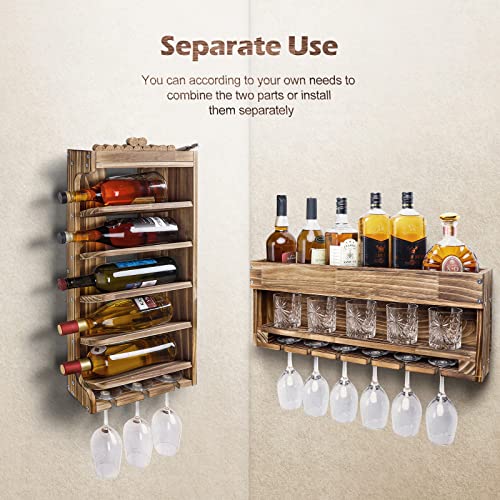 Homde Wine Rack Wall Mounted Wood + Airplane Wine Wall Bar