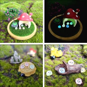 Wanukir Multicolor Glow in Dark Tree Elves Fairy 28Pcs Miniature Fairy Garden Accessories Luminous Ghost, Garden Decoration Outdoor Patio Lawn Yard Fish Tank Potted Plants Kit