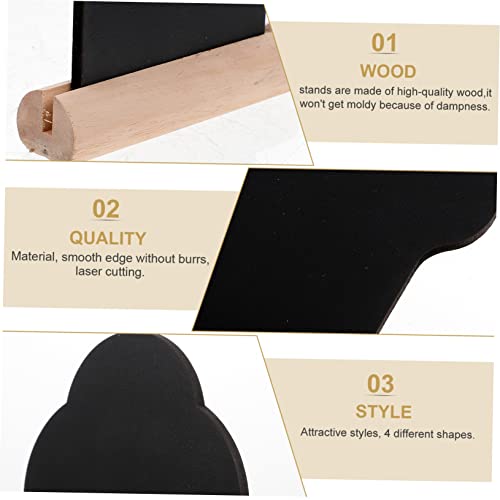 STOBOK 4pcs Tombstone Blackboard Decoration Desk Topper Decor for Home Woodsy Decor Desktop Decors Note Blackboards Decors Message Board Signs Display Board Household Wooden Mini Craft