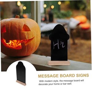 STOBOK 4pcs Tombstone Blackboard Decoration Desk Topper Decor for Home Woodsy Decor Desktop Decors Note Blackboards Decors Message Board Signs Display Board Household Wooden Mini Craft