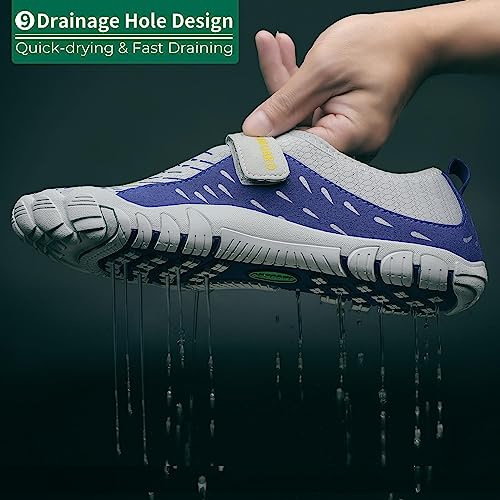 SAGUARO Water Shoes for Men Women Swim Beach Shoes Quick-Dry Zero Drop Aqua Shoes for River Wet Pool Surf Kayak Blue US 5 Men/7 Women