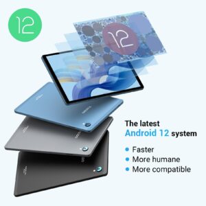 TOSCiDO L381 10.3-Inch Tablet with 2K FHD LCD In-Cell Screen, 128GB Storage, 8GB RAM, 8000mAh Battery, Android 12, Blue