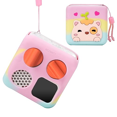 MGZNMTY Multicolor Silicone Case Compatible with Yoto Mini Player, Protective Sleeve Cover for Kids Audio Music Player, Cat Pattern Designed for Mini Player Jacket (Macarons)