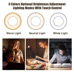 EXTRASTAR Book Light, 24 LEDs USB Reading Lamp, Clip on Light with 3 Color Modes, Touch Control Unlimited Dimmable Eye Protection Desk Light for Headboard, Home, Dormitory, Office