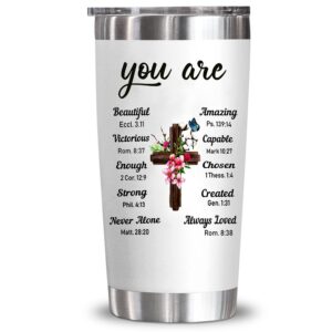 yxotjhs christian gifts for women, inspiration religious gifts, bible verse encouragement gifts, thank you gifts, birthday gifts for women, mom, friend, sister -20 oz stainless steel tumbler