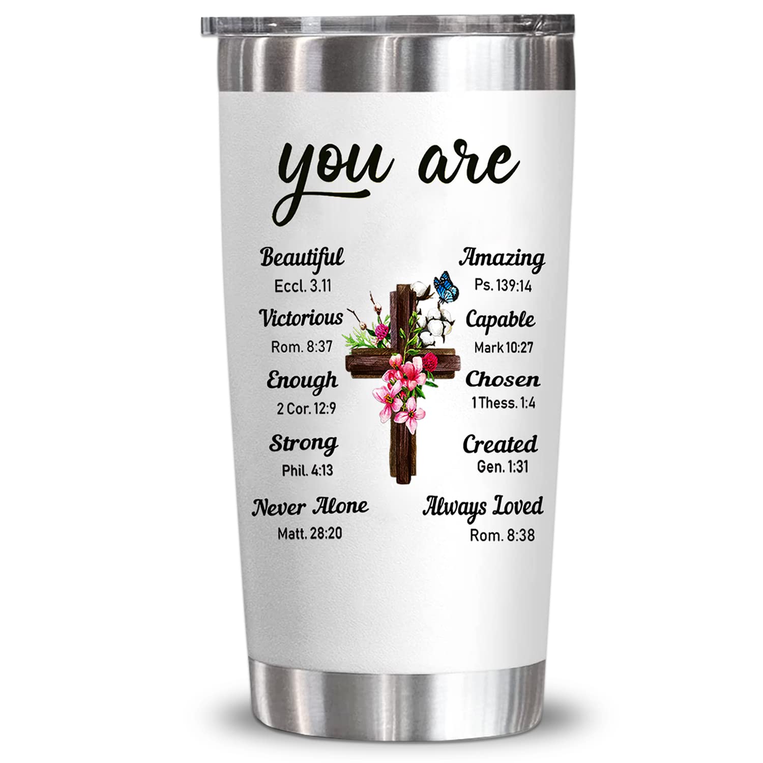 YXOTJHS Christian Gifts for Women, Inspiration Religious Gifts, Bible Verse Encouragement Gifts, Thank You Gifts, Birthday Gifts for Women, Mom, Friend, Sister -20 Oz Stainless Steel Tumbler