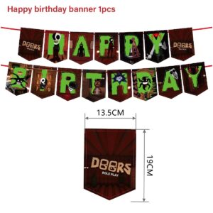 door birthday party supplies game theme birthday fovors robot door birthday decoration for kids include happy birthday banner cake topper balloon wableware