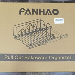 FANHAO Slide Out Cutting Board, Bakeware, and Tray Organizer, Wire Pull Out Kitchen Cabinet Organizer for Pots, Pans, and Lid Cookware, 13.5 inch wide x 17.7 inch deep – Chrome