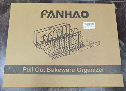 FANHAO Slide Out Cutting Board, Bakeware, and Tray Organizer, Wire Pull Out Kitchen Cabinet Organizer for Pots, Pans, and Lid Cookware, 13.5 inch wide x 17.7 inch deep – Chrome